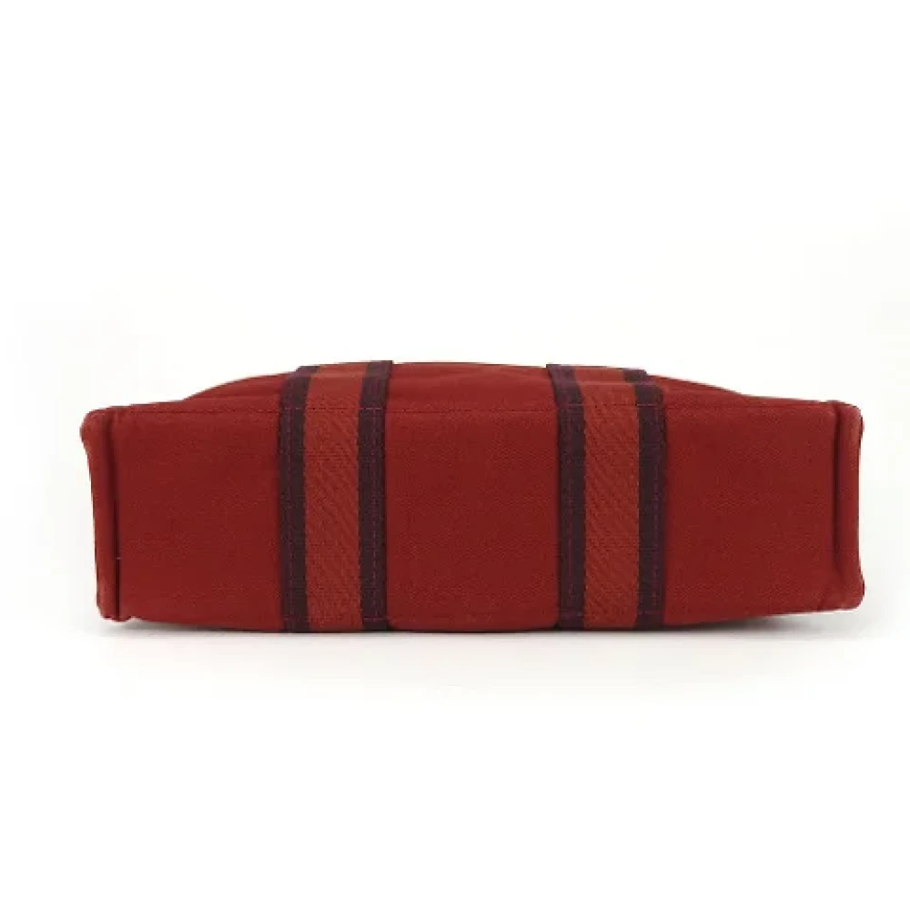 Hermès Vintage Pre-owned Canvas handbags Red Dames