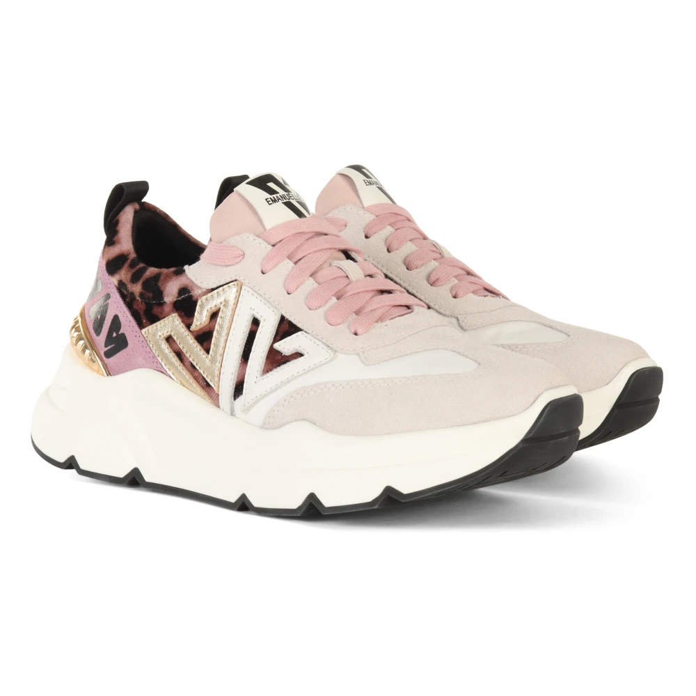 Emanuelle Vee Sneakers met contrastinzetten van leer Pink Dames