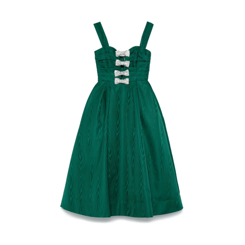 Rebecca Vallance Smaragdgroene Strikdetail Jurk Green Dames