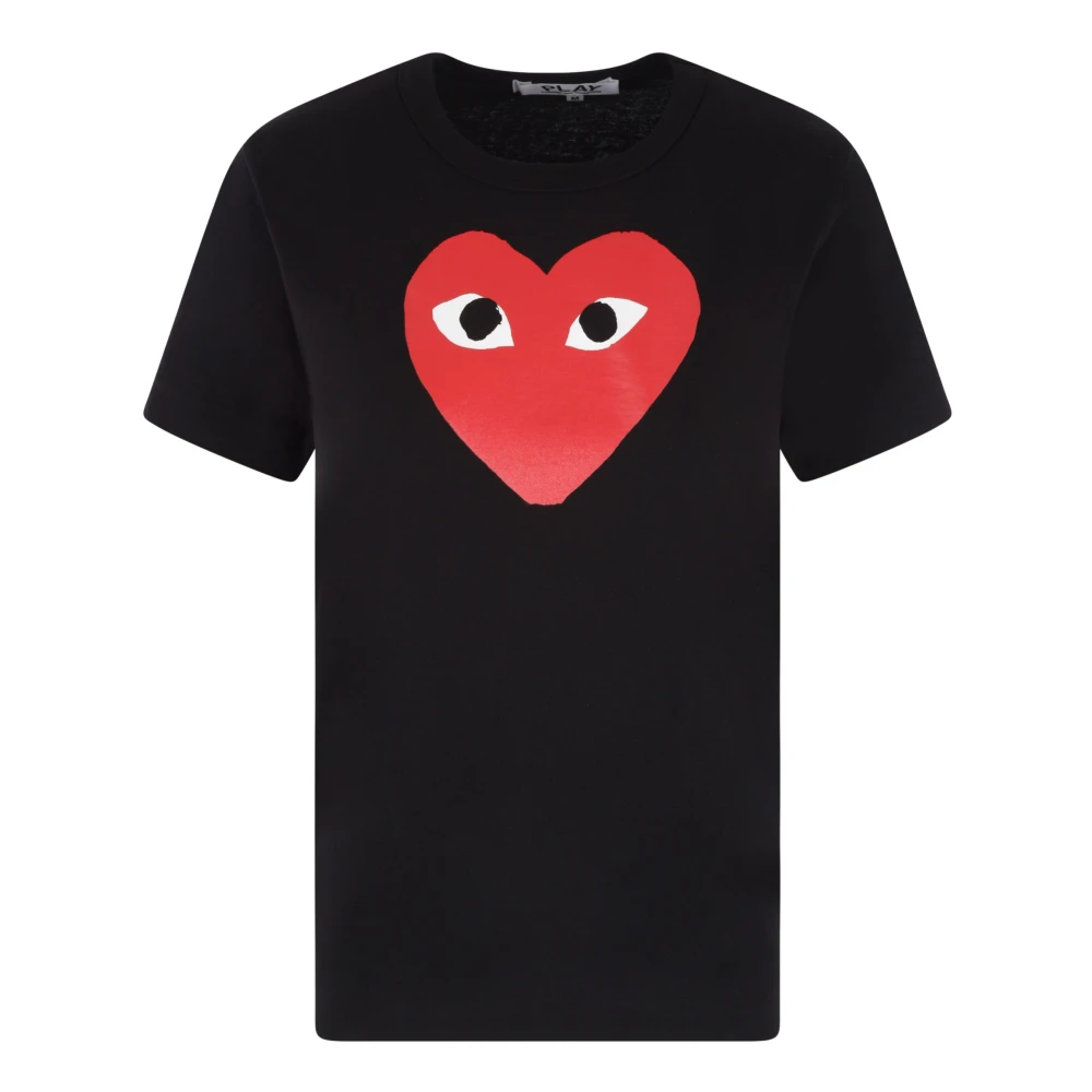 Comme des Garçons Play Zwart T-shirt met hartprint Black Dames