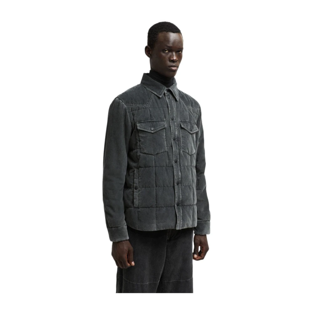 Moncler Corduroy Down-Gevoerde Shacket Gray Heren