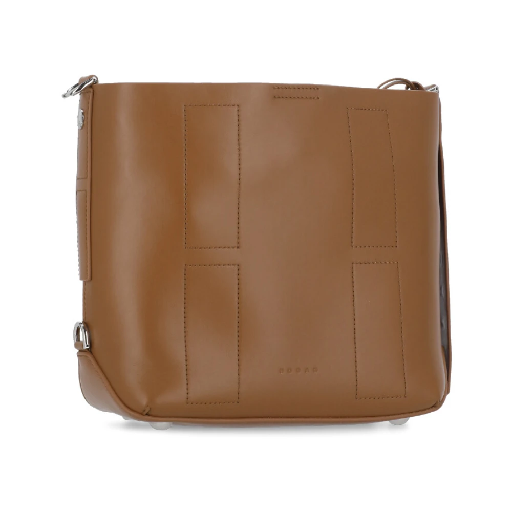 Hogan Bruine leren damestas met Pochette Brown Dames