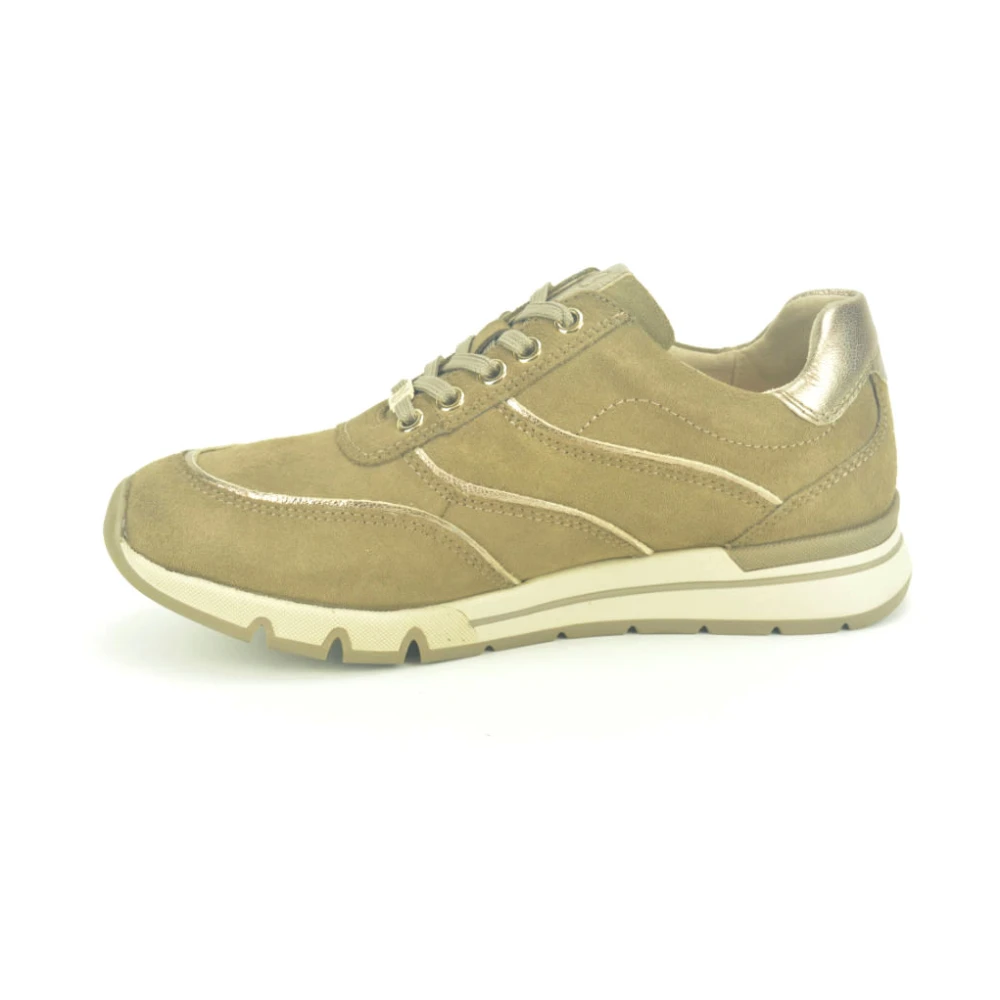 Caprice Taupe Suede Runner Sneakers Dames Schoenen Beige