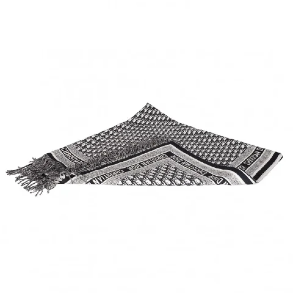 Dior Vintage Pre-owned Cashmere scarves Gray Dames