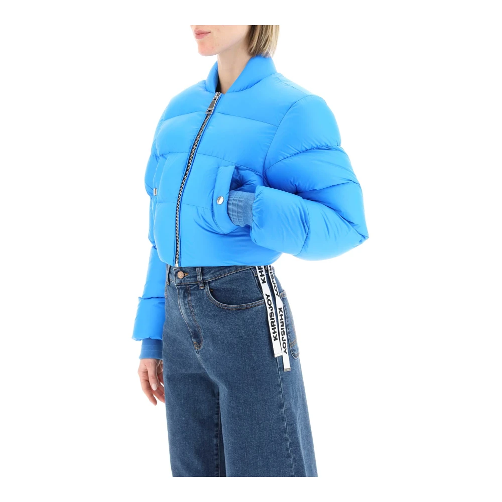 Khrisjoy Gewatteerde cropped puff jas met ritssluiting Blue Dames