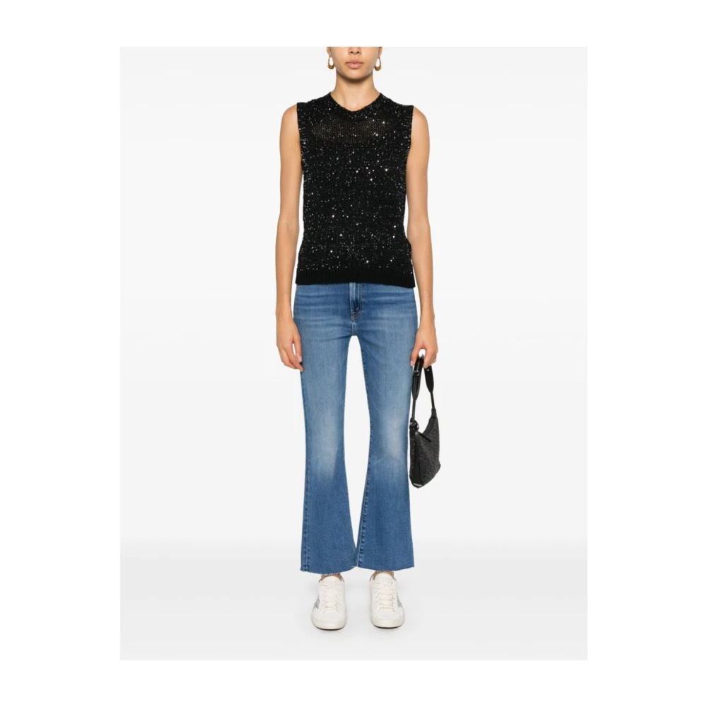 Golden Goose Melyssa Top met pailletten en gebreid Black Dames