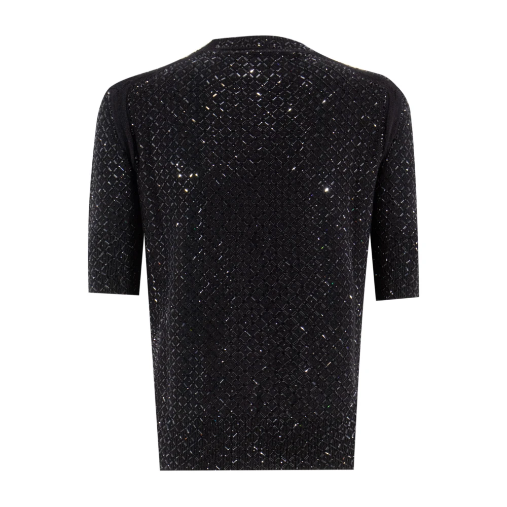 Ermanno Scervino Korte Mouw Gebreide Trui Black Dames
