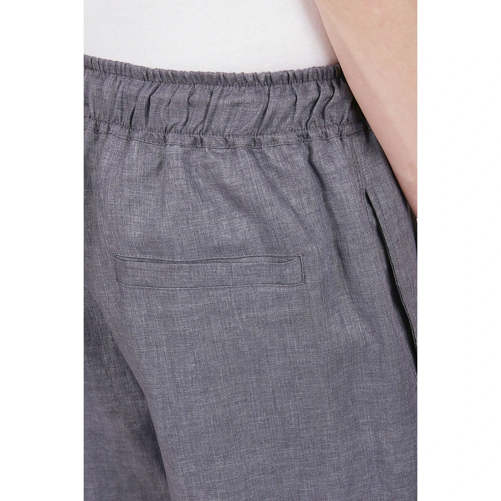 Eleventy Linnen Jogger Shorts Black Heren