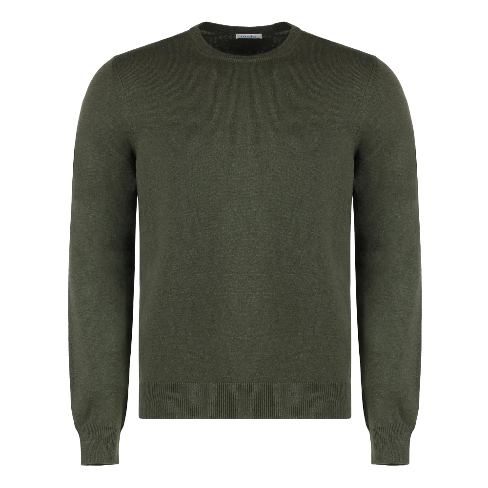 Malo Cashmere blend pullover met geribbelde boorden Green Heren