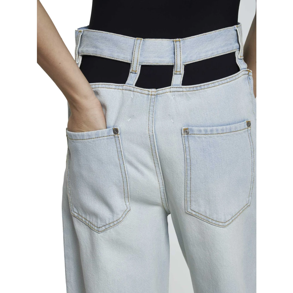 Maison Margiela Blauwe Denim Hoge Taille Jeans Blue Dames