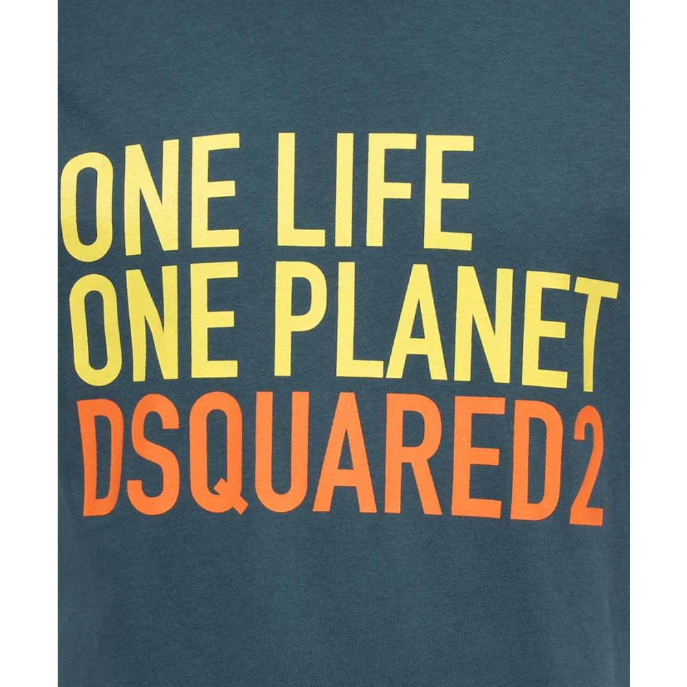 Dsquared2 Bedrukt Crew-neck T-shirt Green Heren