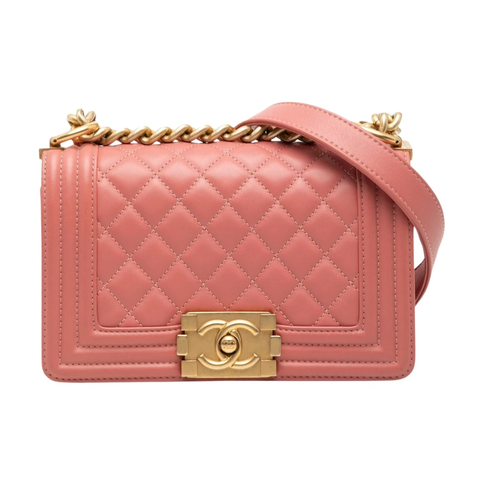 Chanel Vintage Women's Pink Vintage Cross Body Bags, One Size, Pre-Owned Quilted Flap Bag