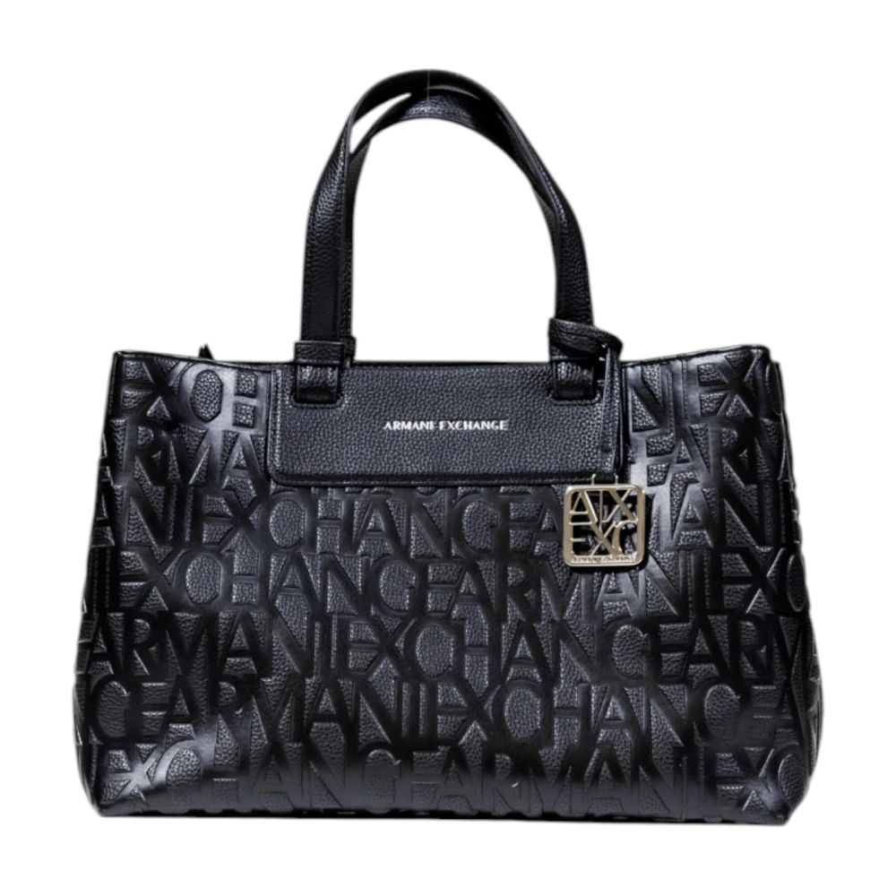 Armani Exchange Women's Black Handbags, One Size, Shopping Bag