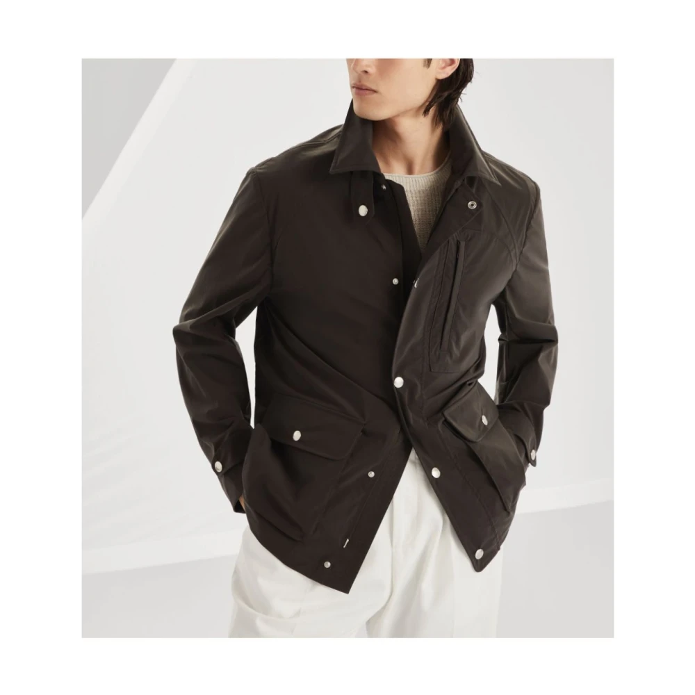 BRUNELLO CUCINELLI Bruin Katoenen Windjack Brown Heren