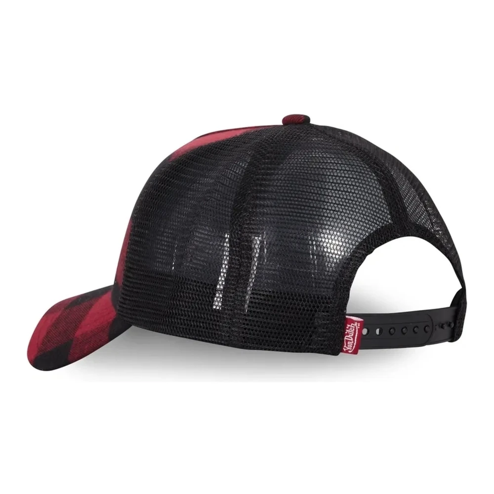 Von Dutch Rode geruite trucker pet Red Heren