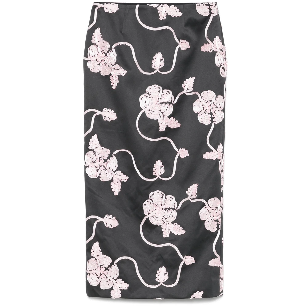 Rotate Birger Christensen Donkergrijze Ritsrok Black Dames