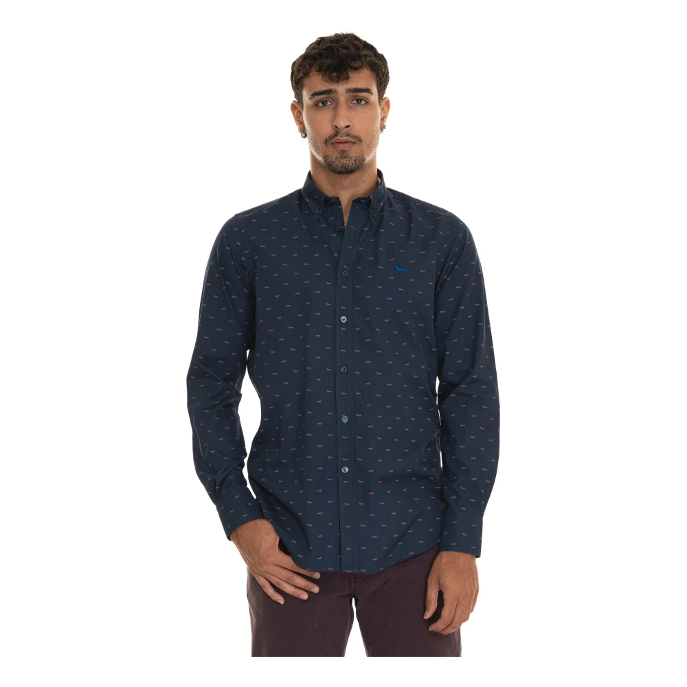 Harmont & Blaine Casual Overhemd met Knopen en Logo Blue Heren