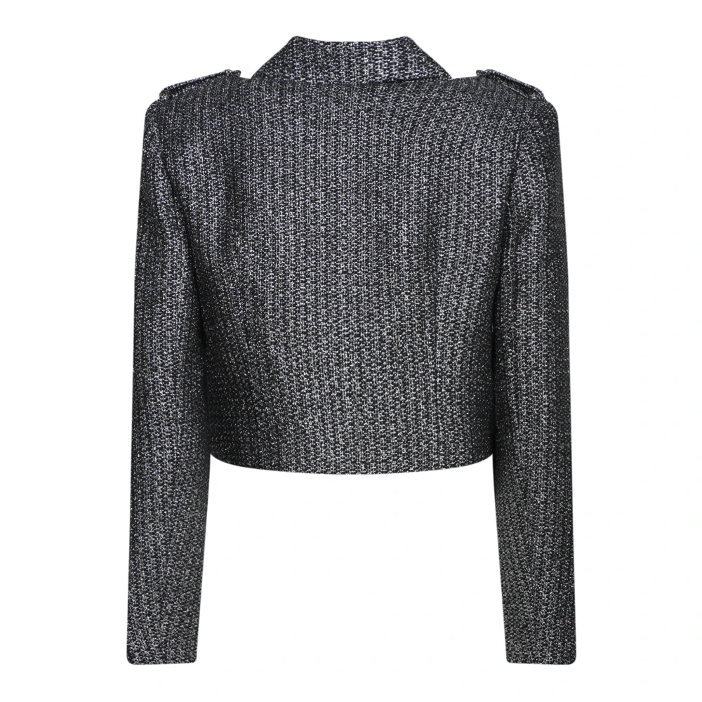 Self Portrait Zwarte Boucle Jas Elegante Stijl Black Dames