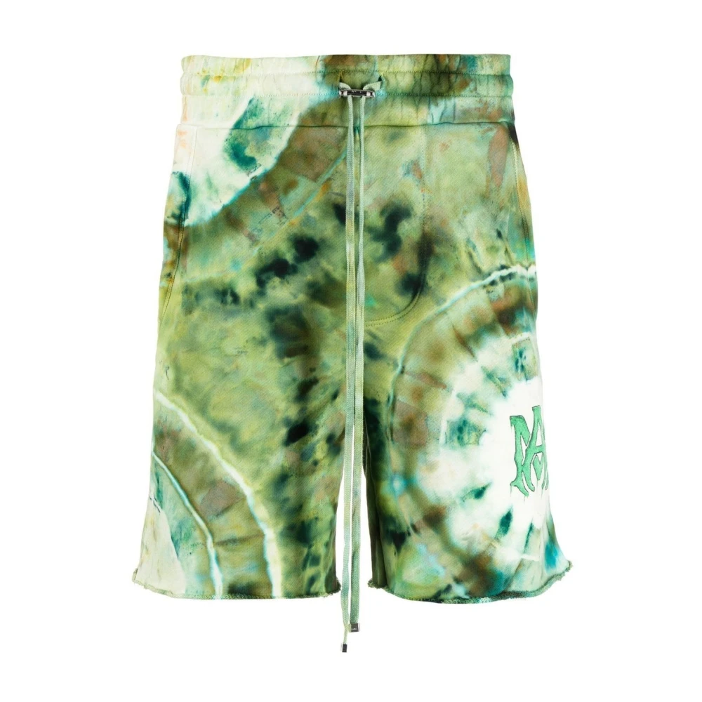 Amiri Tie-dye katoenen shorts Green Heren