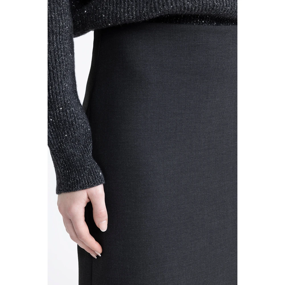 PESERICO Dubbele technische stof midi-rok Black Dames