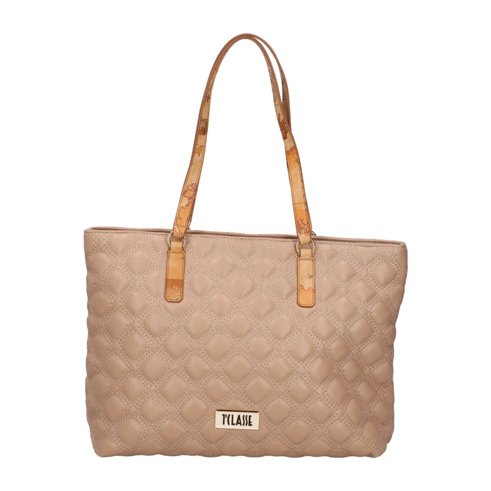 Alviero Martini 1a Classe Gewatteerde Shopper Tas met Geo Classic Handvatten Beige Dames