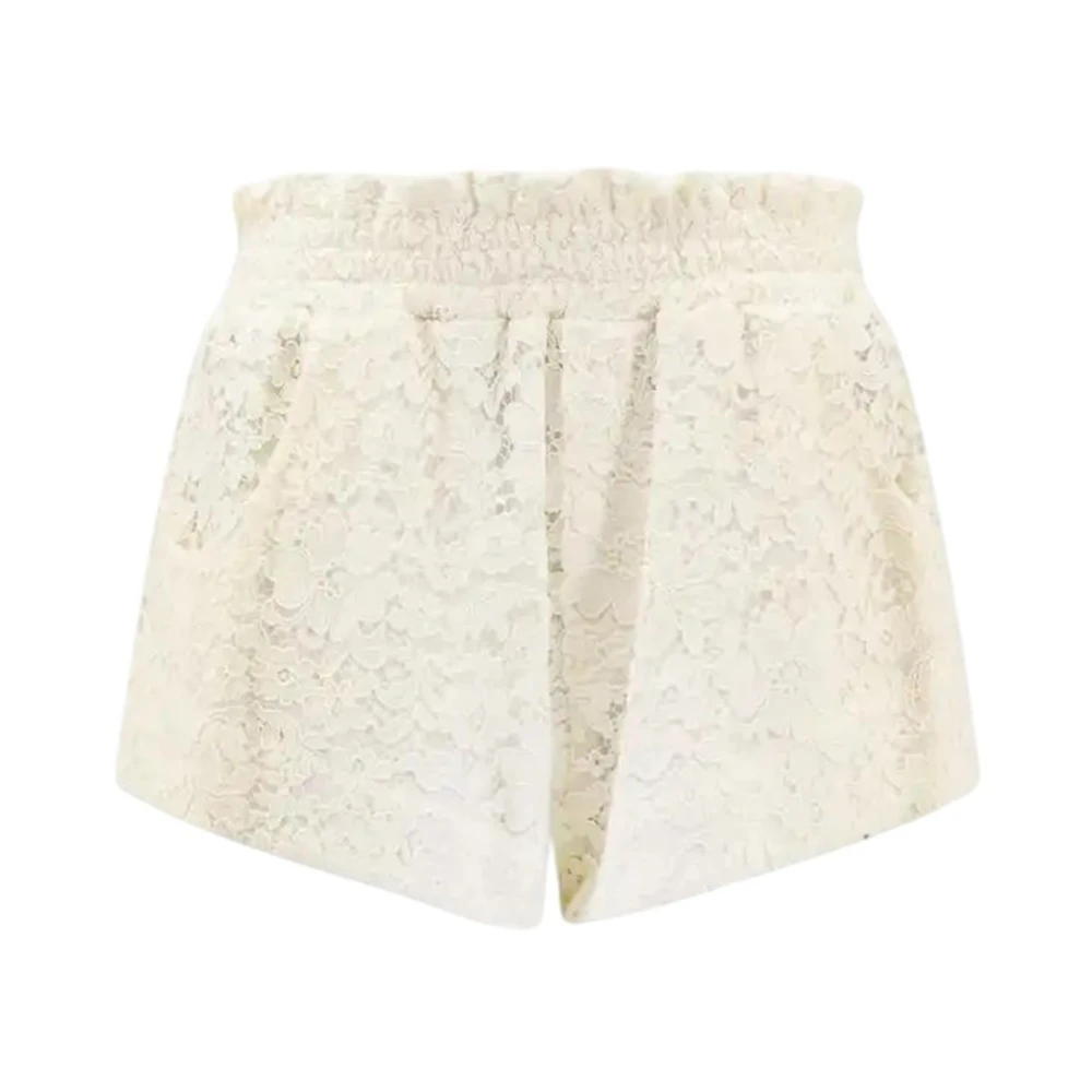 A Paper Kid Comfortabele elastische stoffen shorts White Dames