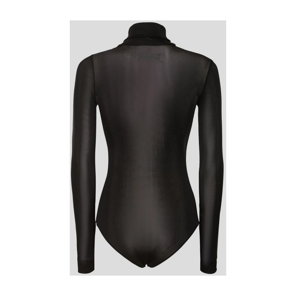 Maison Margiela Stijlvolle Turtleneck Body in viscose Black Dames