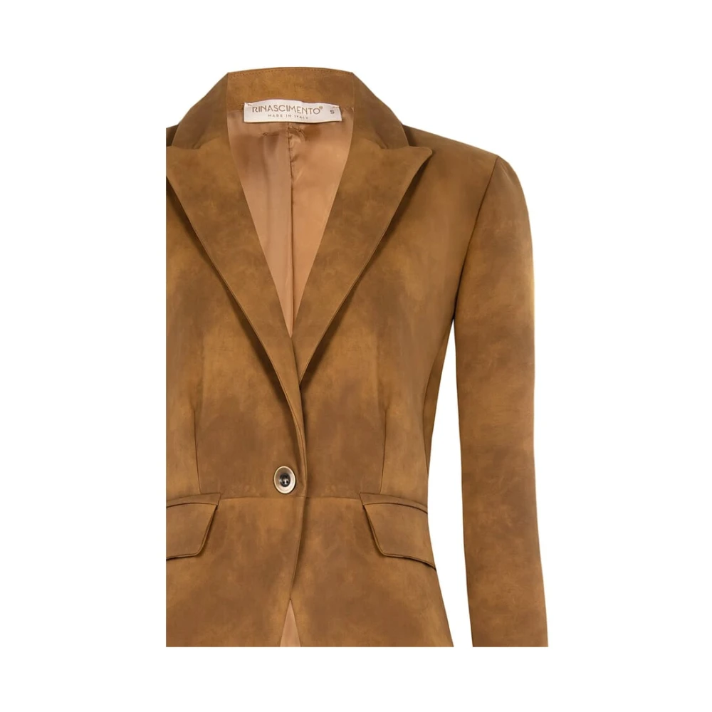 RINASCIMENTO Imitatieleren jas Collectie 2024 25 Brown Dames