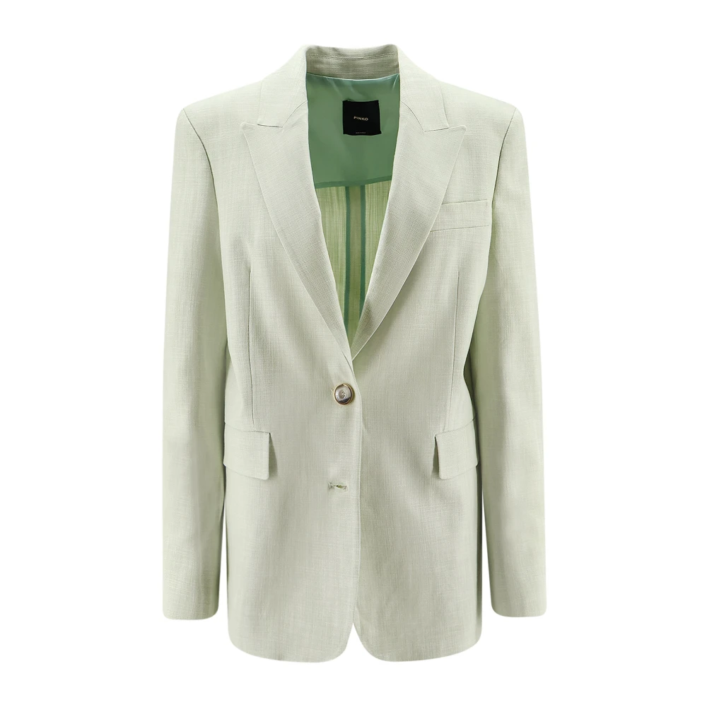 Pinko Vrouw Groente Jassen Dames, Groen, M, Leer, Faith Blazer