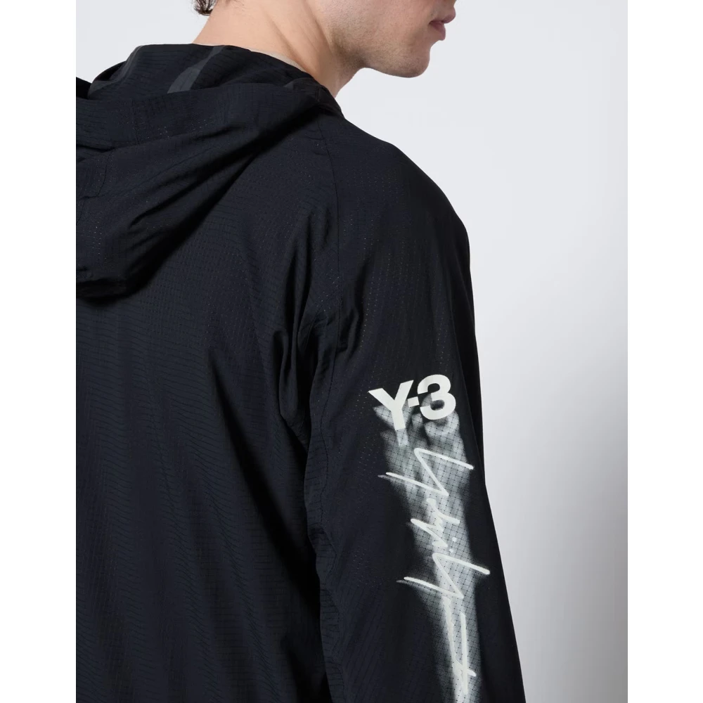 Y-3 Zwarte Ripstop Capuchon Hardloopjas Black Heren