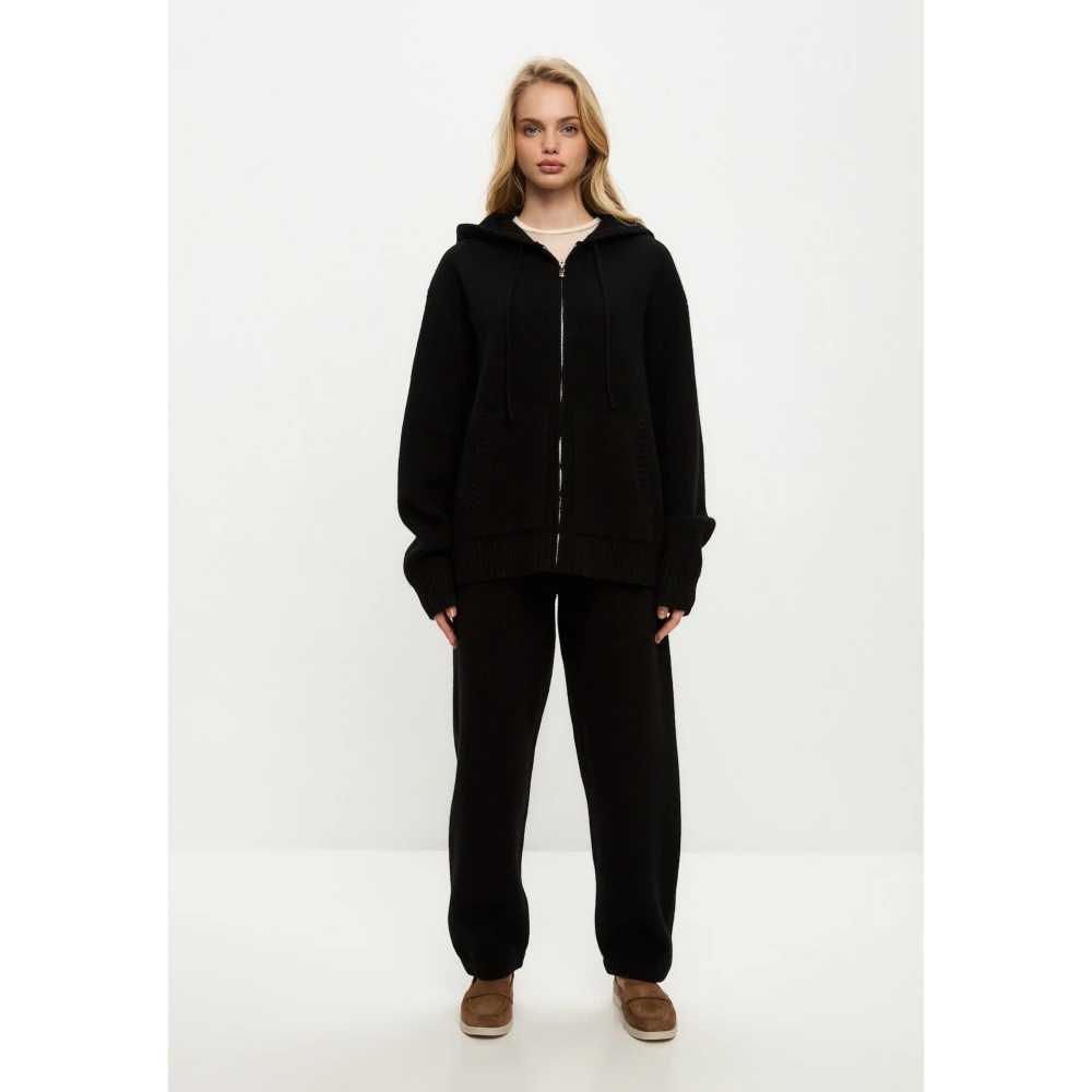 Cesare Gaspari Merino Hoodie Kostuum Penelope Zwart Black Dames