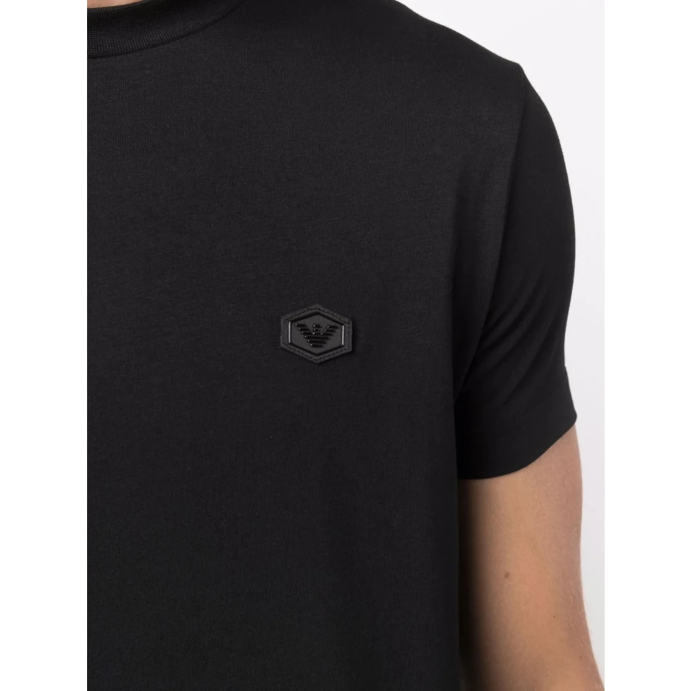Emporio Armani Katoenen T-shirt met Designerscode Black Heren