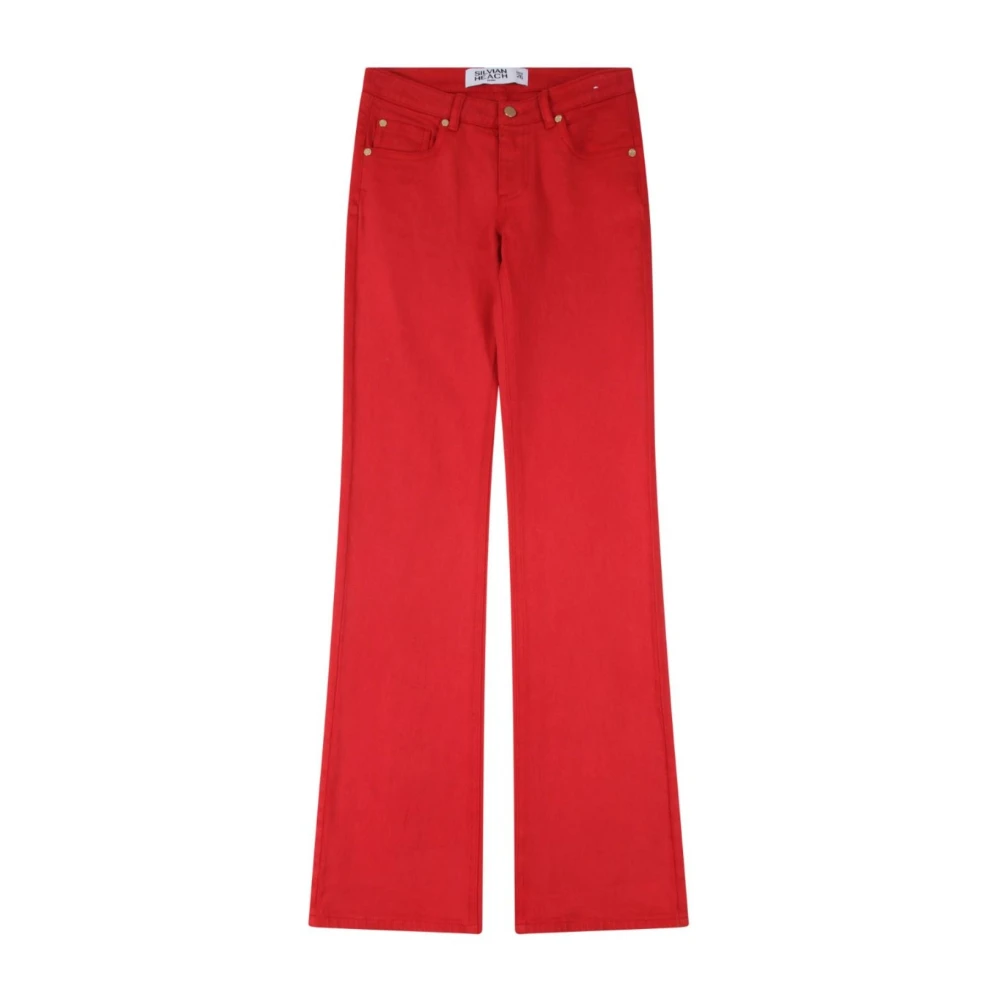 Silvian Heach Flare Jeans met middelhoge taille en ritssluiting Red Dames