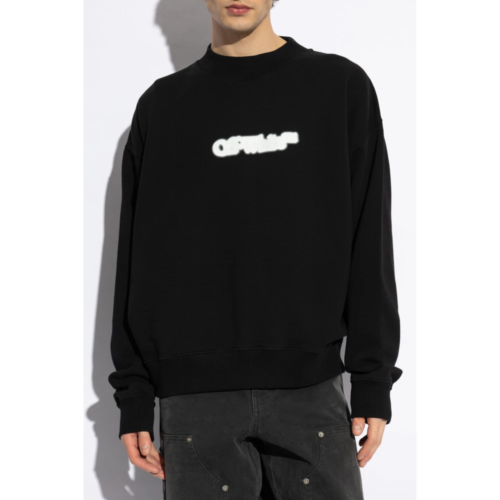 Off White Sweatshirt met bedrukt logo Black Heren
