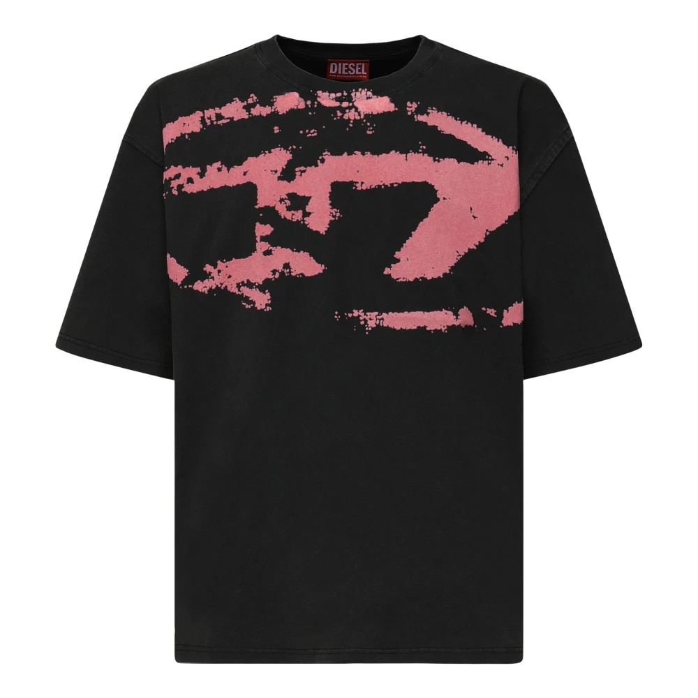 Diesel Men's Black T-Shirts, S, Cotton Jersey Logo T-Shirt