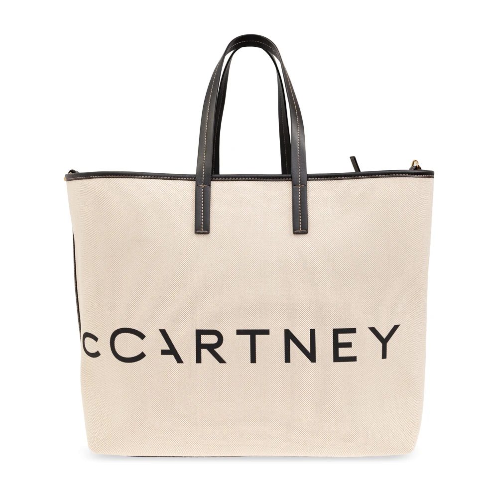 Stella McCartney Shopper väska med logotyp Beige, Dam