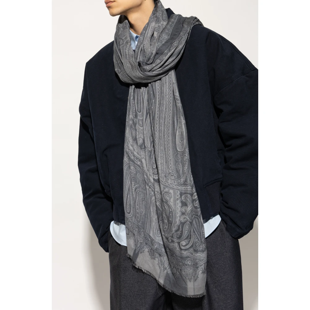 ETRO Sjaal met decoratief patroon Gray Heren