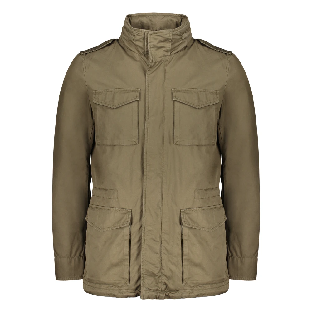 Herno Katoenen Jas met Rits en Capuchon Green Heren