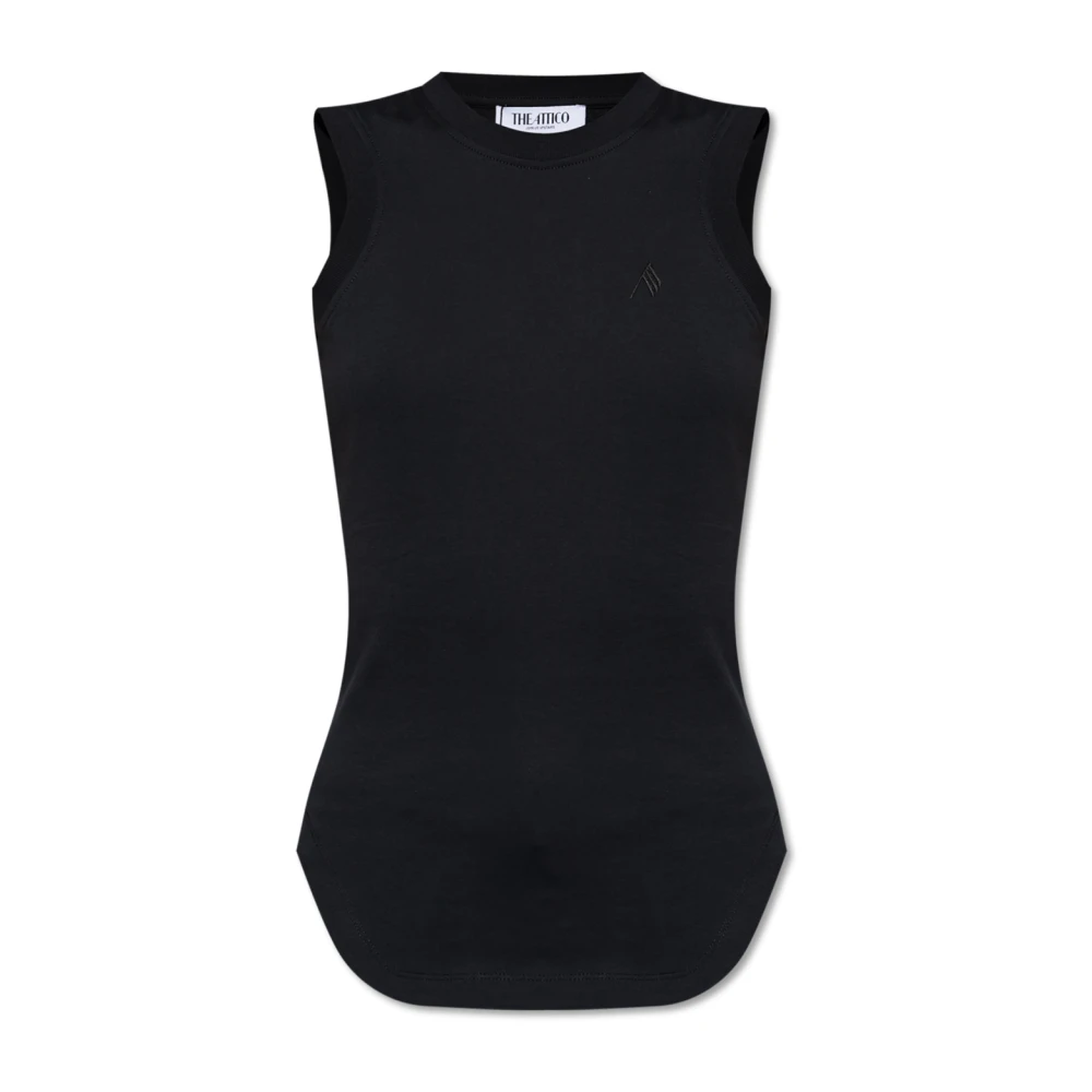 The Attico Top met logo Black Dames