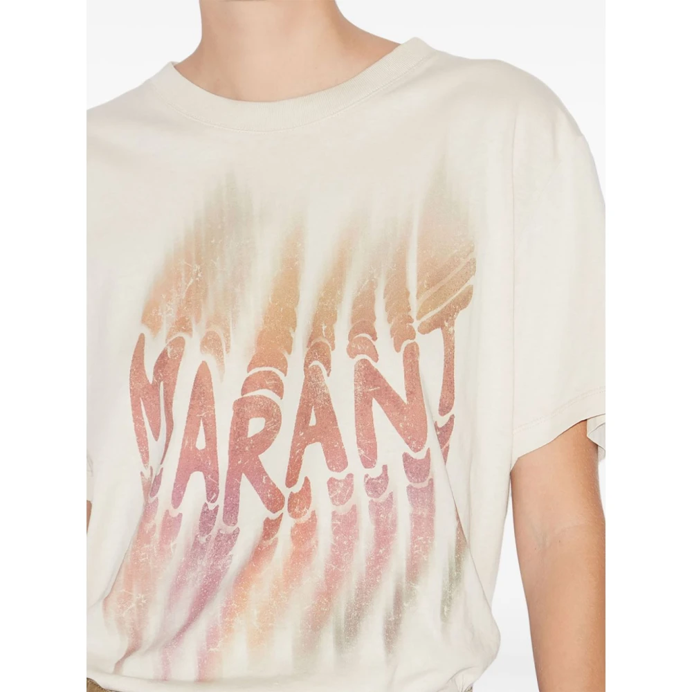 Isabel marant Witte Bedrukte T-shirt Beige Dames
