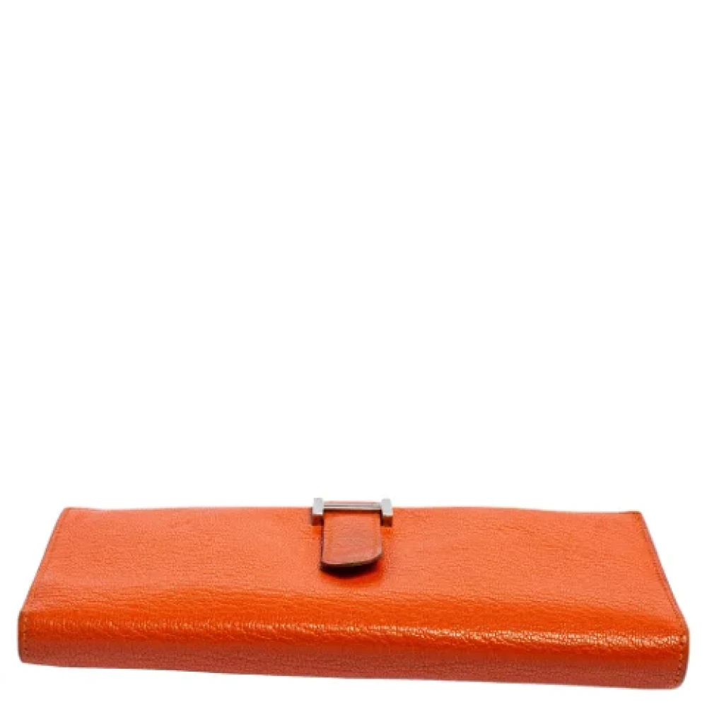 Hermès Vintage Pre-owned Leather wallets Orange Dames