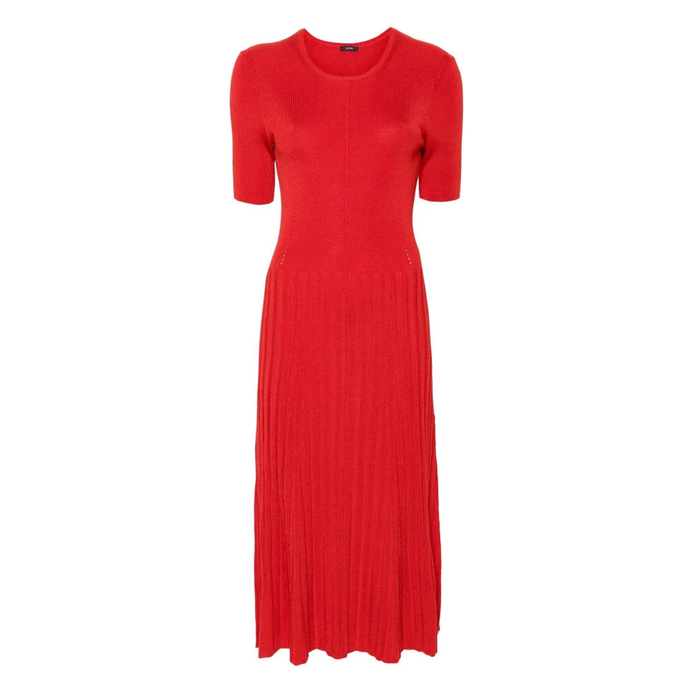 Joseph Red Knitted Dresses, Female, S, Satin Maxi Dress