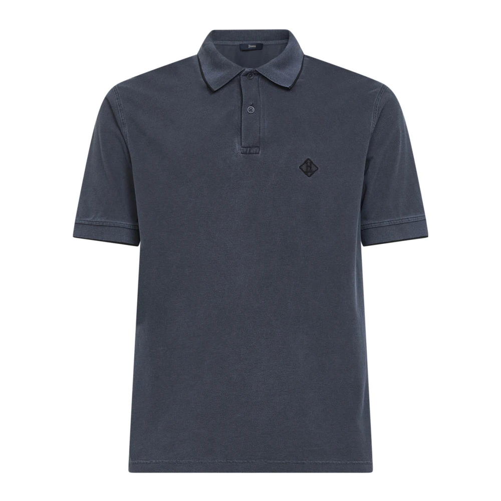 Herno Men's Blue Polo Shirts, S, Polo Shirt