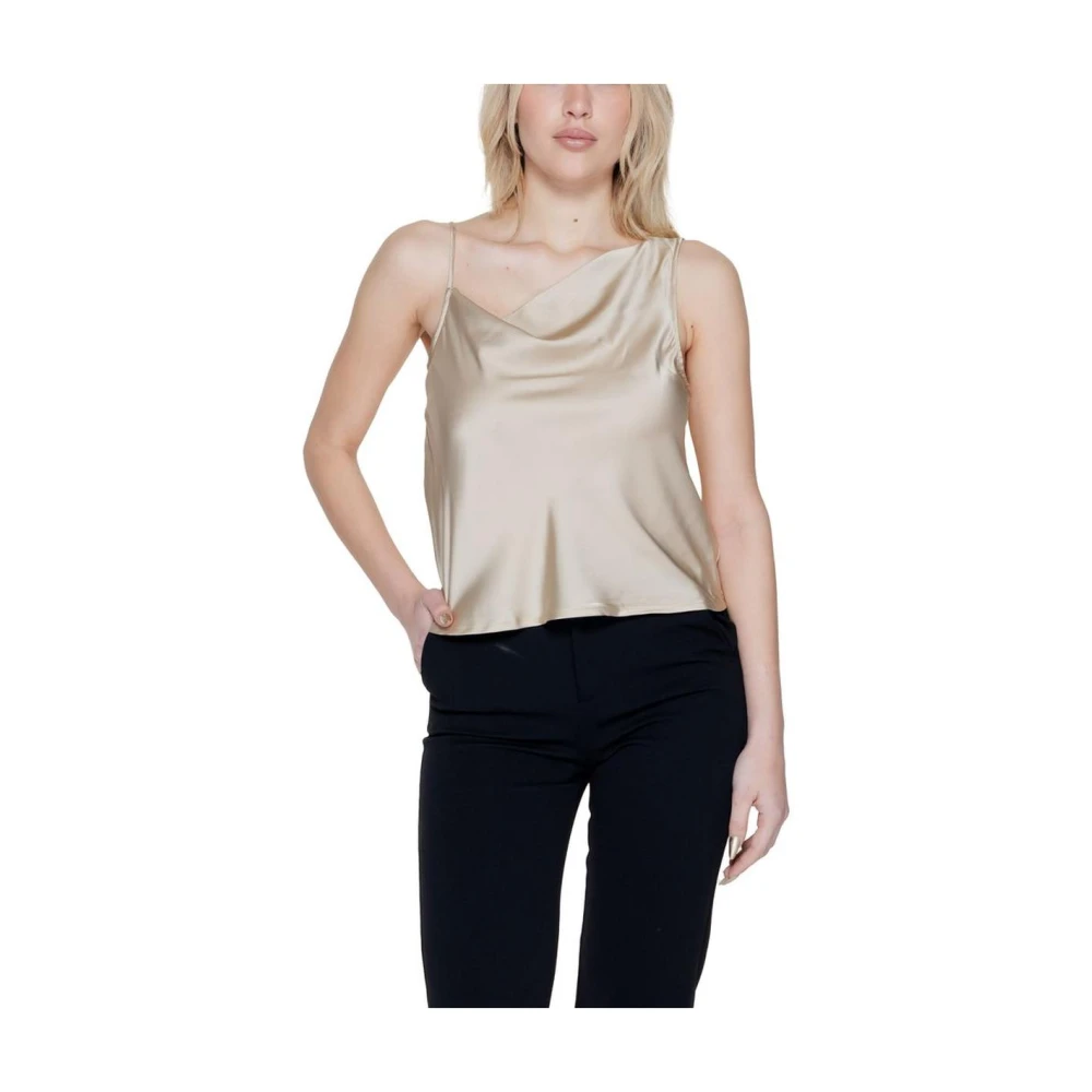 Only Gouden Satijnen Tanktop Lente Zomer Collectie Yellow Dames