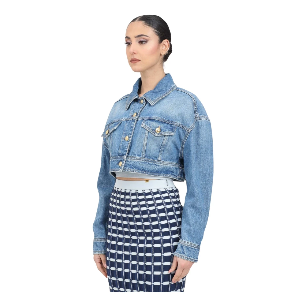 Jackets > Denim Jackets - - Elisabetta Franchi - Modalova