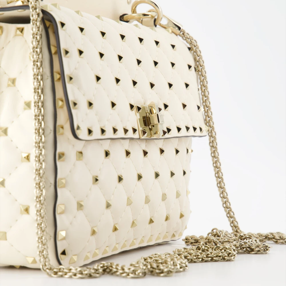 Valentino Garavani Studded Leren Tas Beige Dames