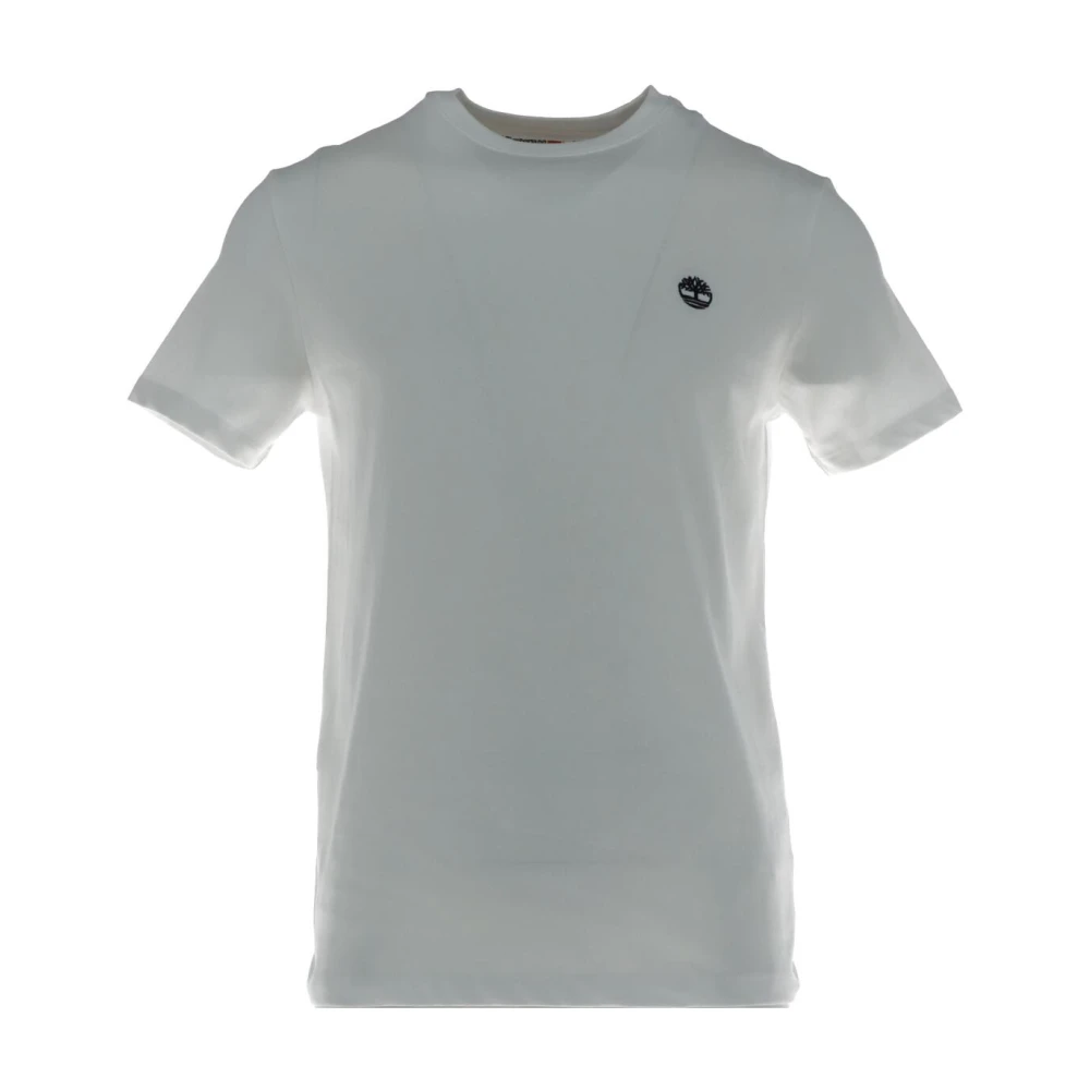 Timberland Men's White Round Neck Short Sleeve Cotton T-Shirt