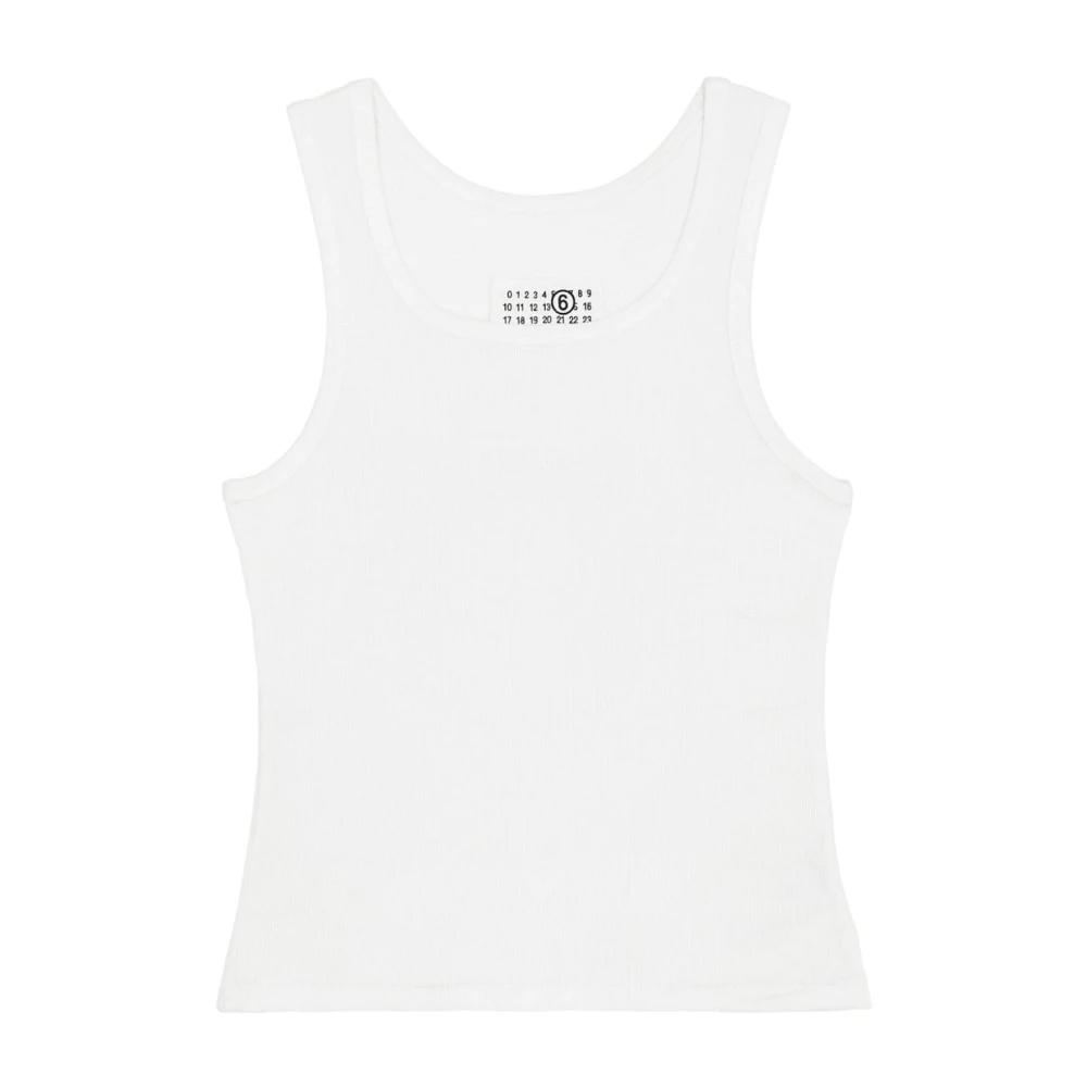 MM6 Maison Margiela Canottiera Top zonder Mouwen White Dames