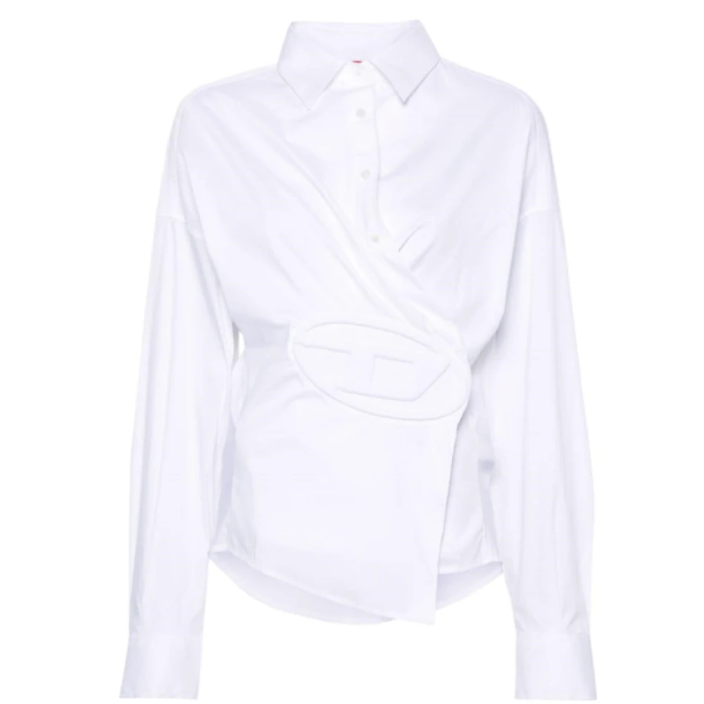 Diesel Witte Katoenen Logodetail Shirt White Dames