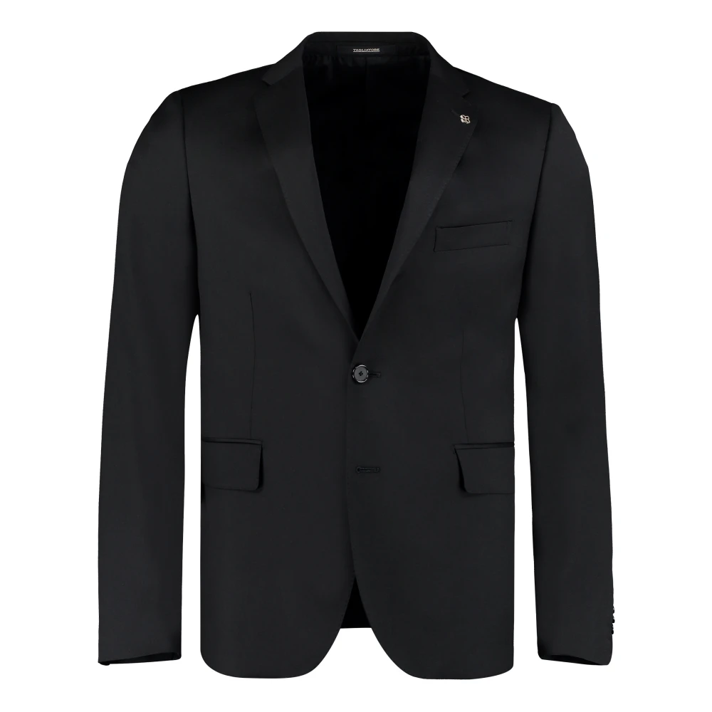 Tagliatore Men's Black Classic Two-Piece Virgin Wool Suit